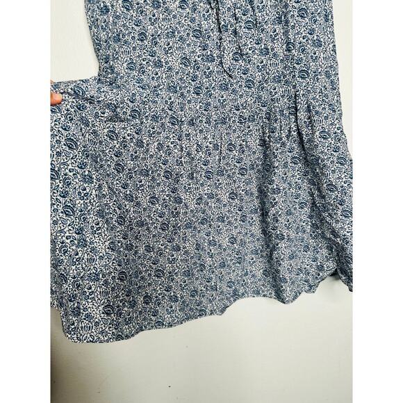 REBECCA TAYLOR Blue Printed Dainty Ties Vine Printed Light Dress Size Medium - Picture 8 of 10
